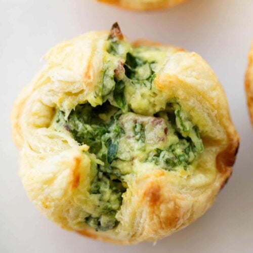 Spinach Puffs with Cream Cheese Bacon and Feta