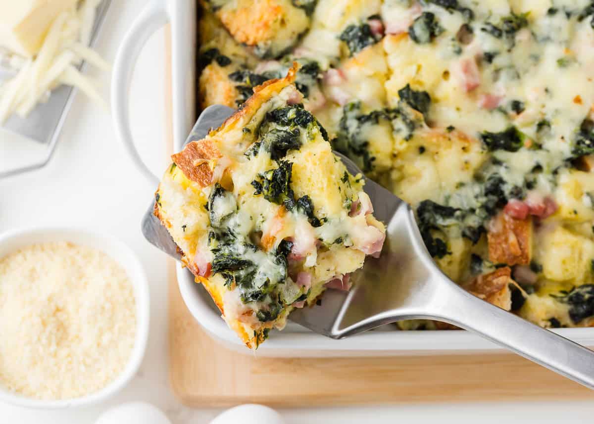 Dishing out the best breakfast strata.