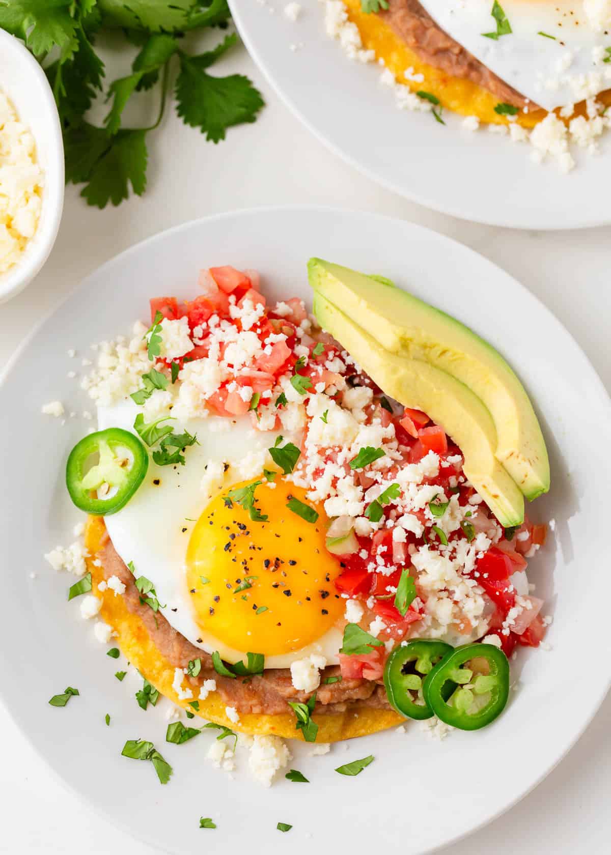 Huevos rancheros with pico on top.