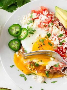 Best huevos rancheros on a plate.