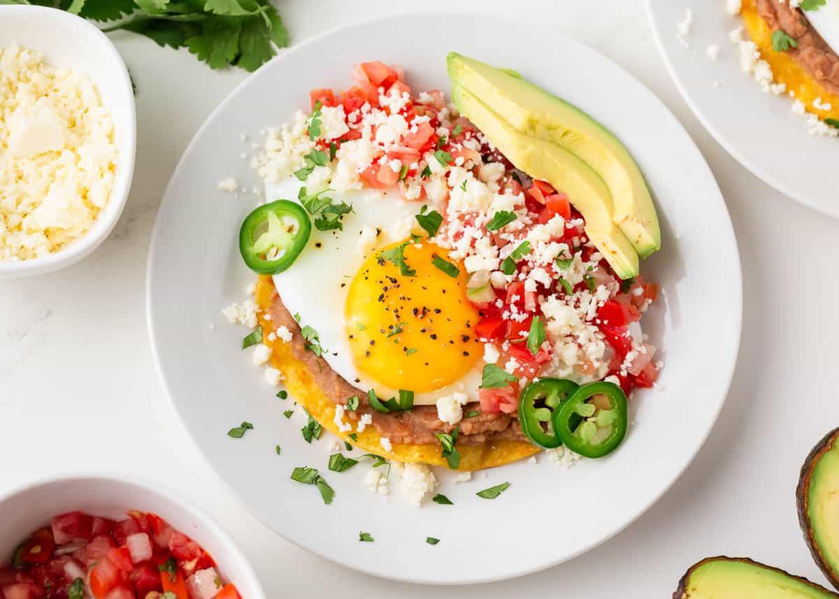 Huevos rancheros with pico on top.