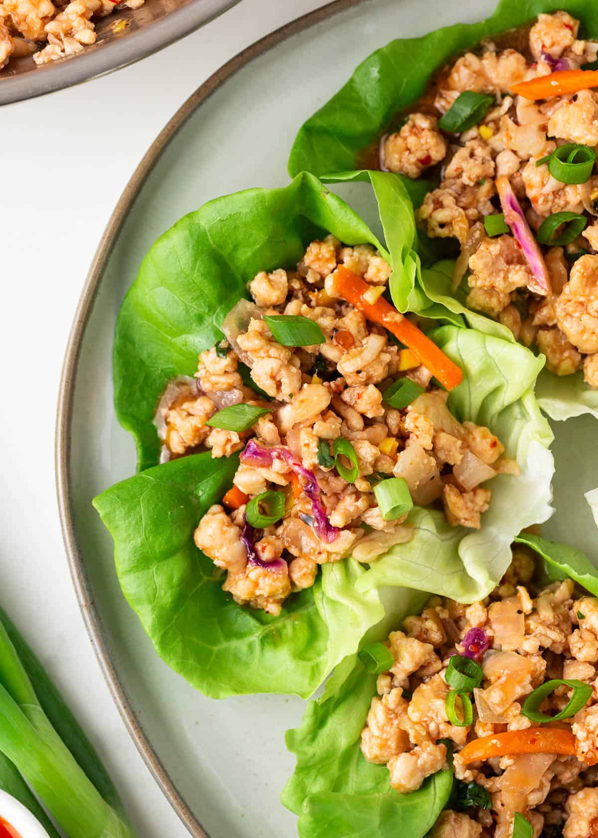 Best thai lettuce wraps on a plate.