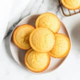 Cornbread muffins on a plate.