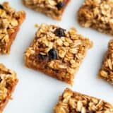 Oatmeal breakfast bars on the counter.