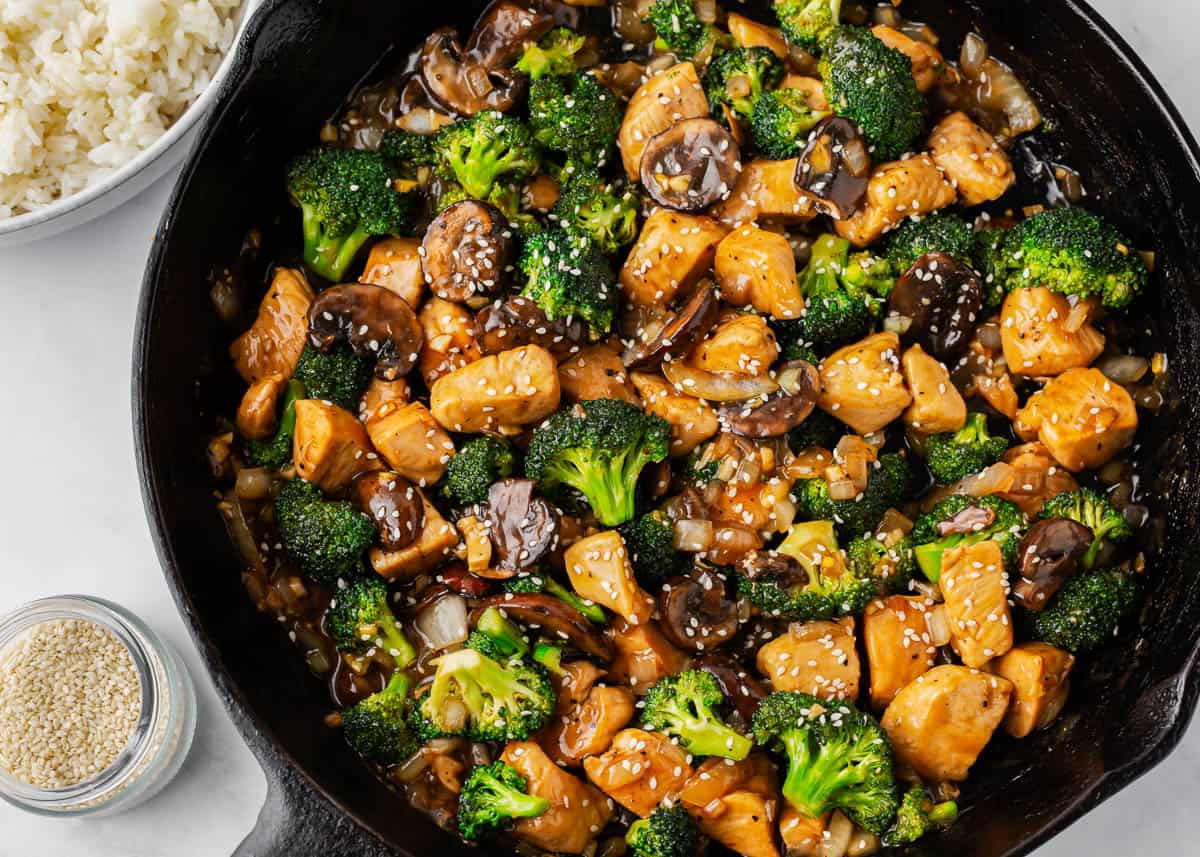 Chicken and broccoli stir fry.