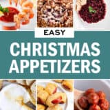 A collage of easy Christmas appetizers.
