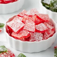 The best hard candy recipe in a white bowl.