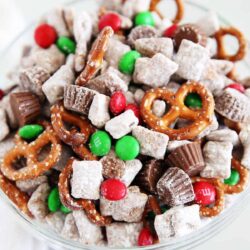 Christmas Reindeer chow in a bowl.