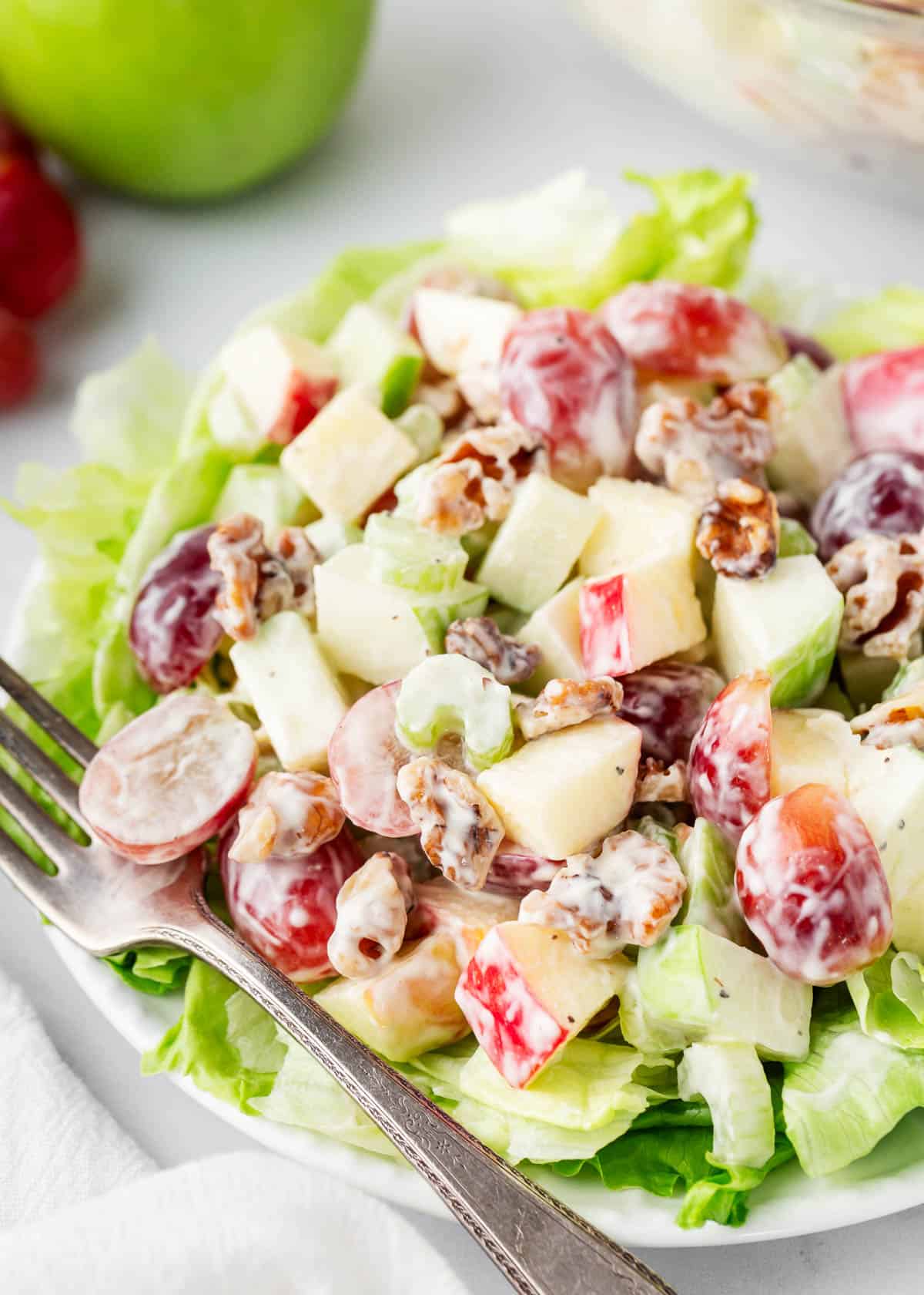 Waldorf salad on a plate. 