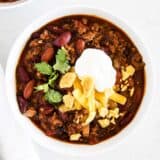 Best homemade chili in a bowl.