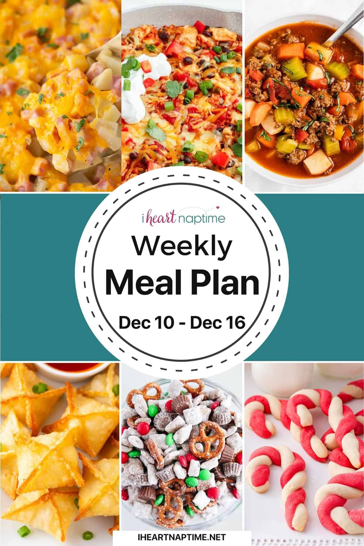 Weekly meal plan recipe photos for I Heart Naptime.