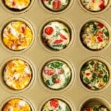 Egg white muffins in a muffin pan.
