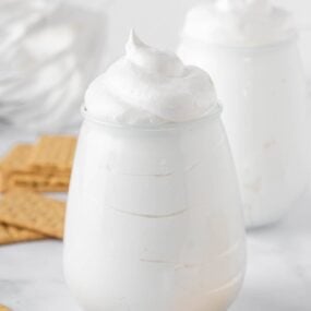 Marshmallow fluff in a jar.