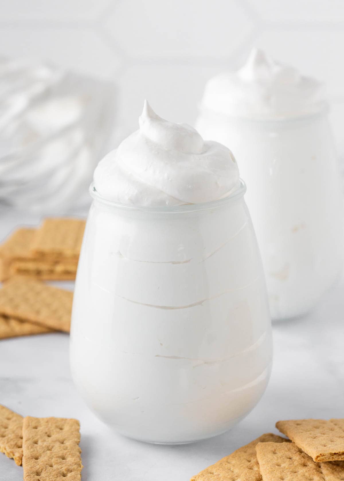 Marshmallow fluff in a jar.