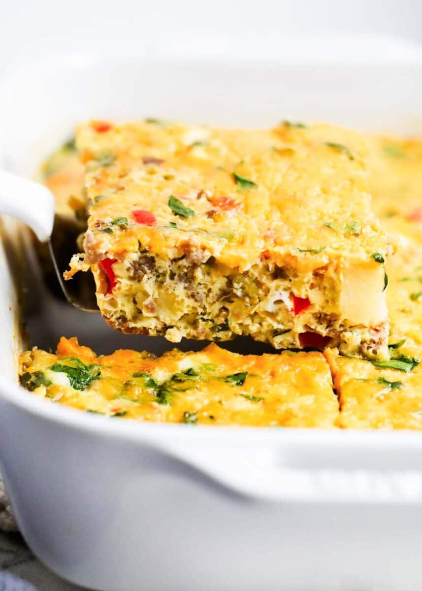 Make ahead breakfast casserole.