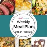 Meal Plan week of December 24 for I Heart Naptime.