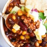 Bowl of the best turkey chili.