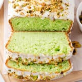 Sliced pistachio bread.