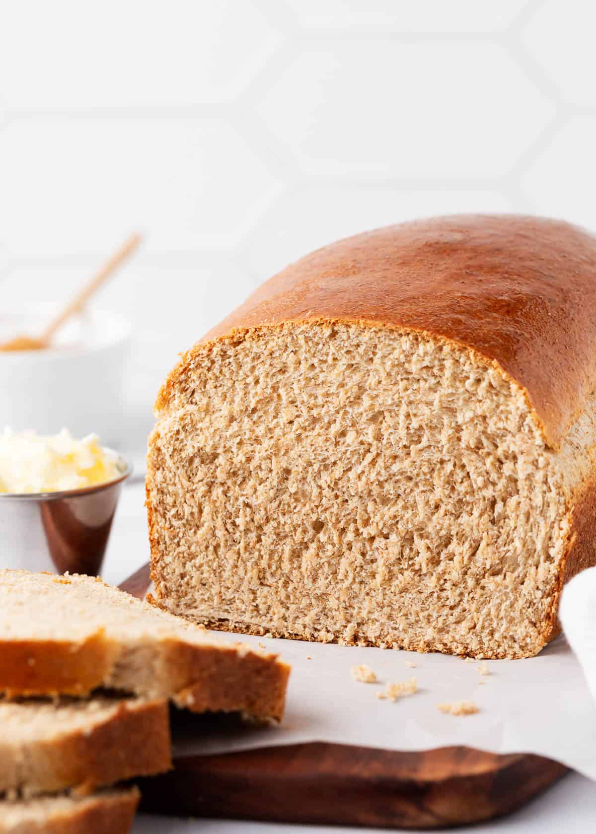 Homemade whole wheat bread recipe.