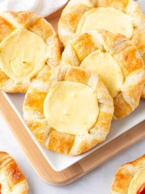 Cheese danish recipe on a plate.