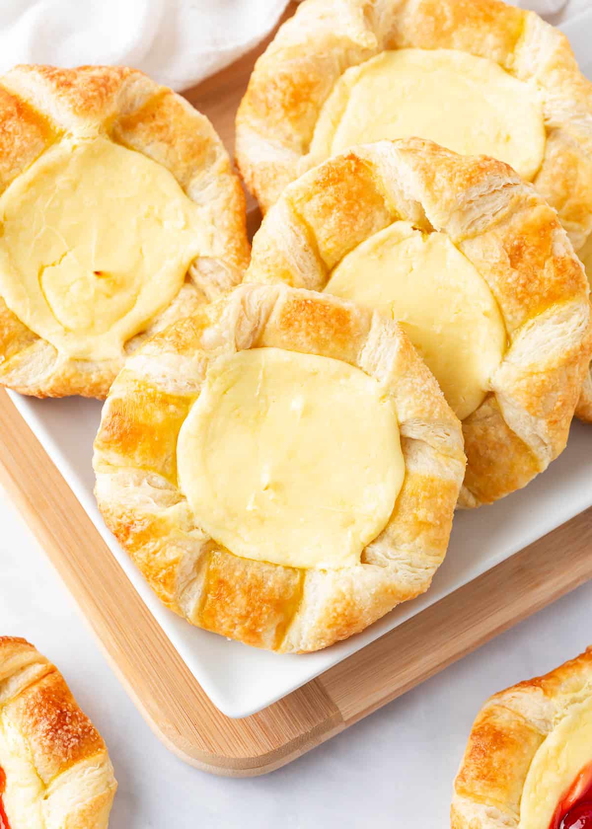 Cheese danish recipe on a plate.