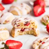 Stack of strawberry cookies.