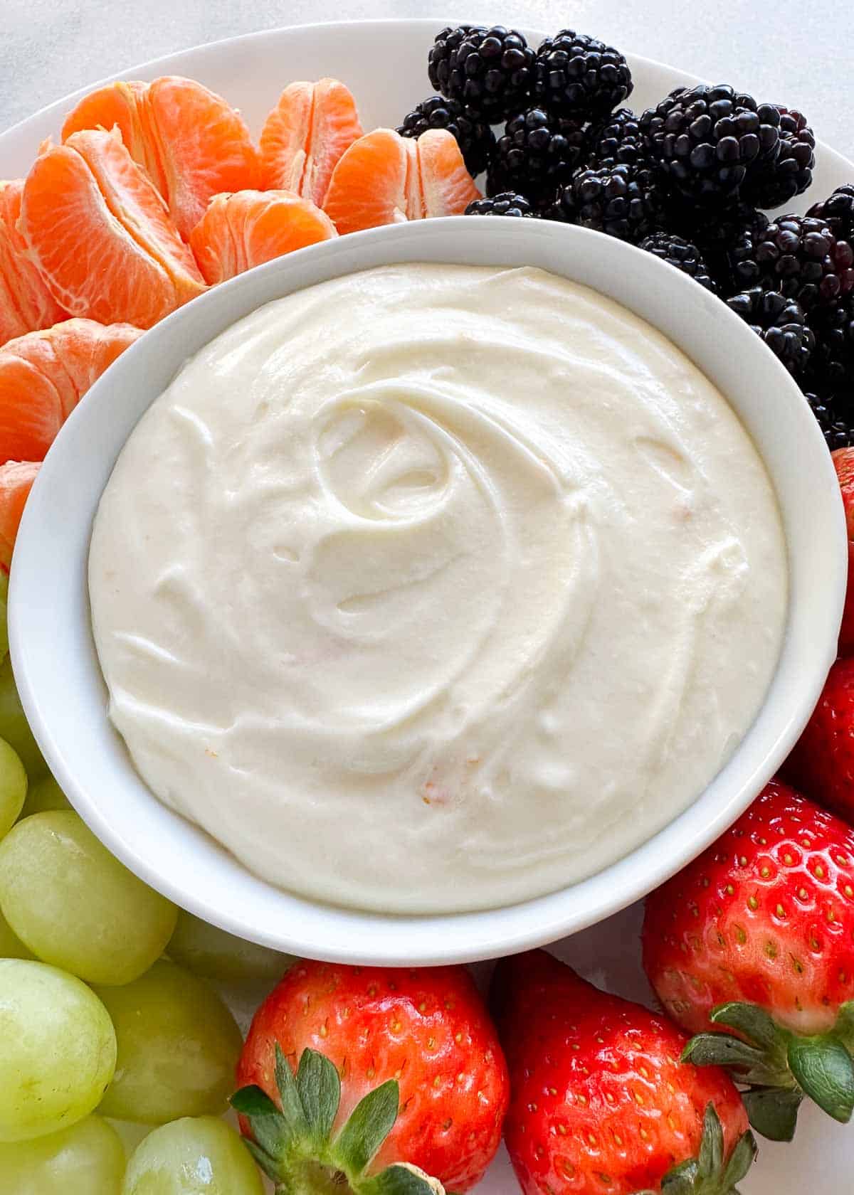 Fruit dip in a bowl.