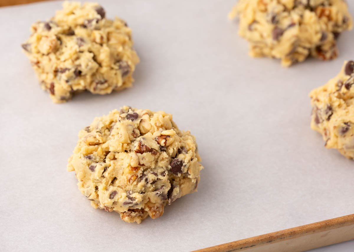 Close up of the Levain bakery cookie dough ball.
