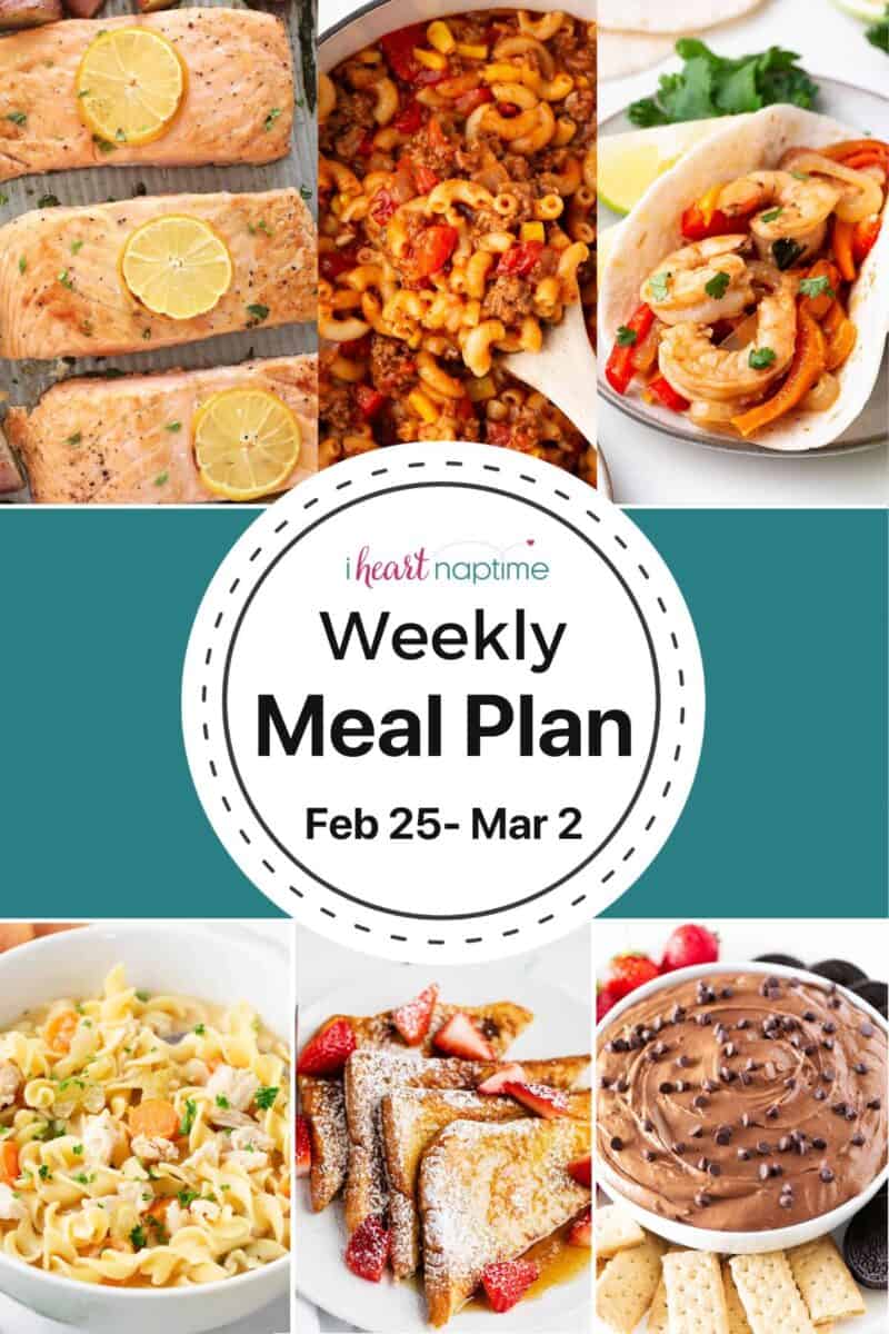 Meal plan recipe collage photos for I Heart Naptime.