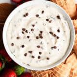 Cannoli dip in a white bowl.