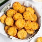 Fried zucchini in a basket.