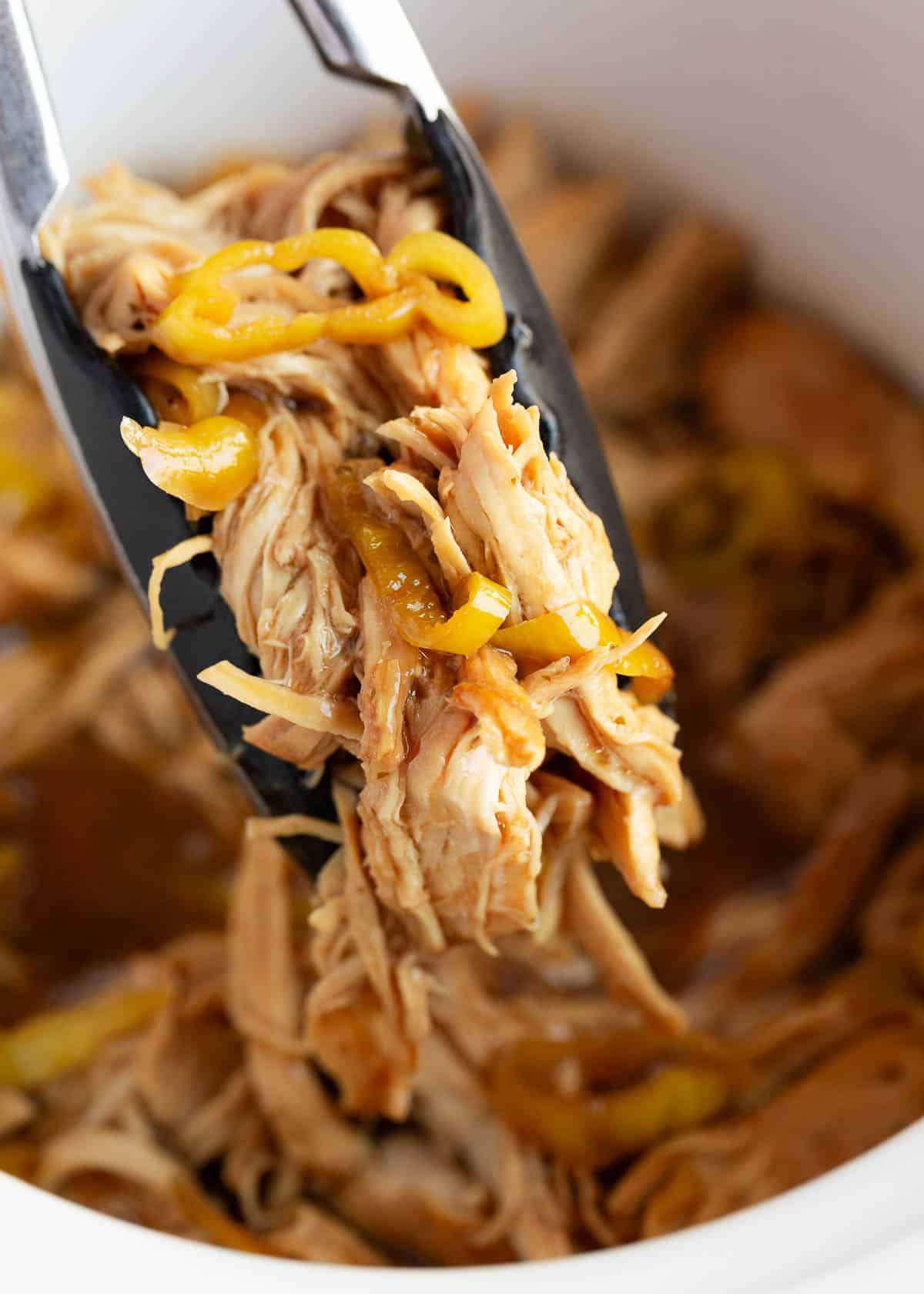 Mississippi chicken in a crockpot.