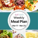 Weekly meal plan recipe photo collage for I Heart Naptime.