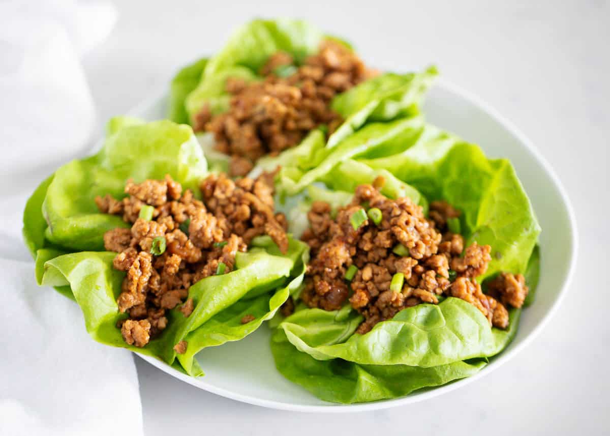 Pf Changs Lettuce Wraps on a white plate.