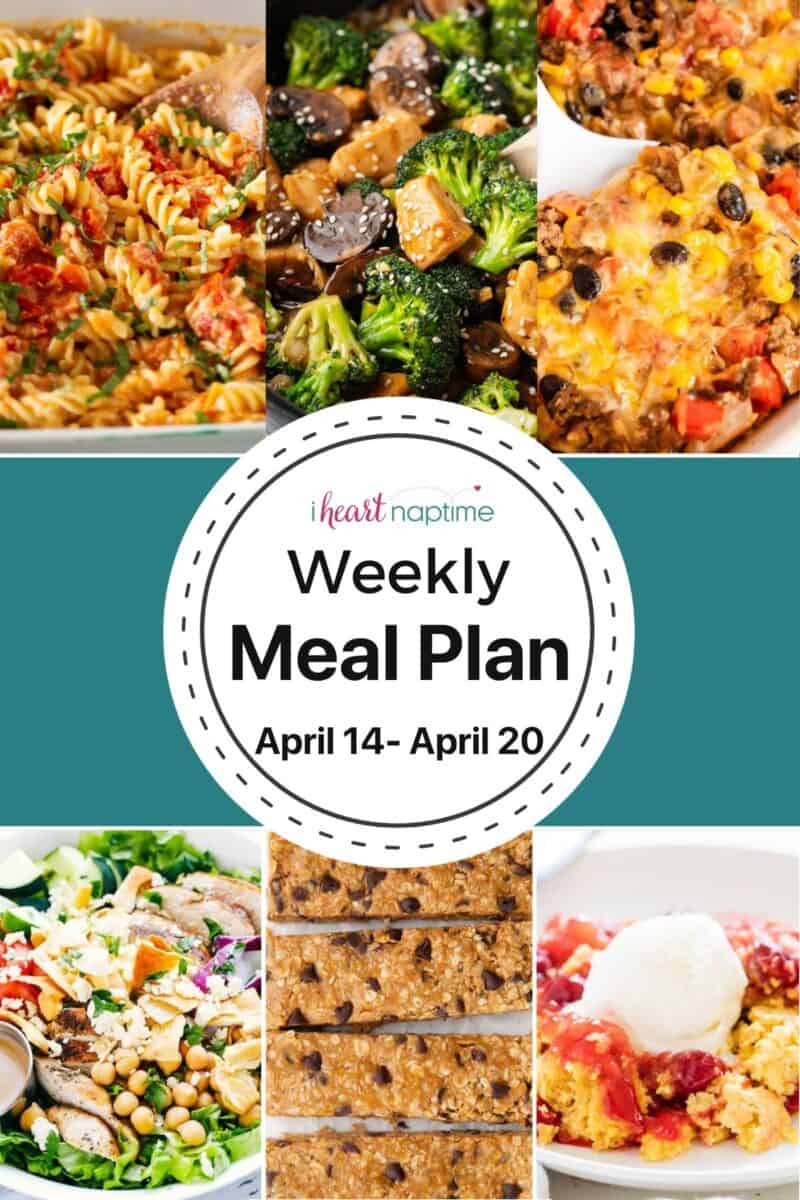 Photo collage for a weekly meal plan for I Heart Naptime.