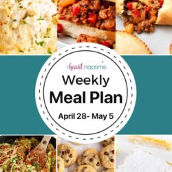 A photo collage for I Heart Naptime weekly meal plan.