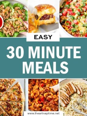 A collage of easy 30 minute meals.