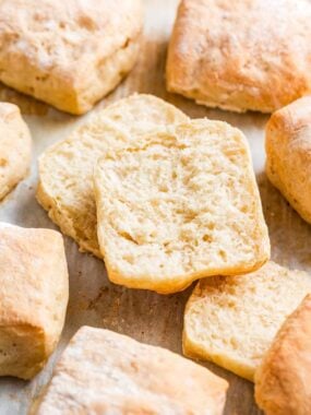 Sliced ciabatta bread rolls.