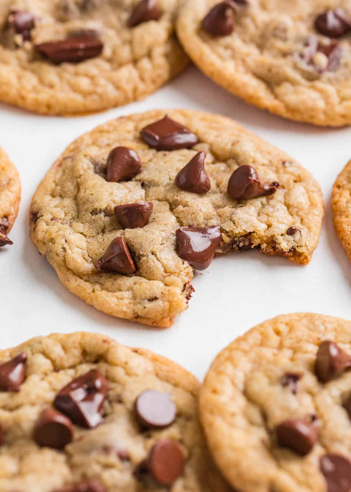Sourdough chocolate chip cookies are soft, chewy, and made with the sourdough discard, brown butter, and loads of melty chocolate chips for unrivaled flavor! Sourdough chocolate chip cookies.