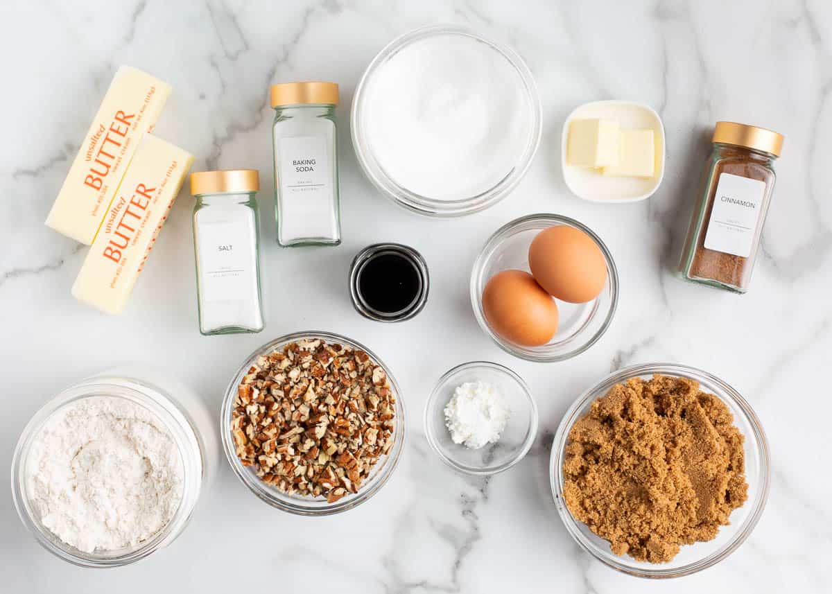 Butter pecan cookie ingredients.