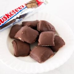 Cool whip candy on a plate.