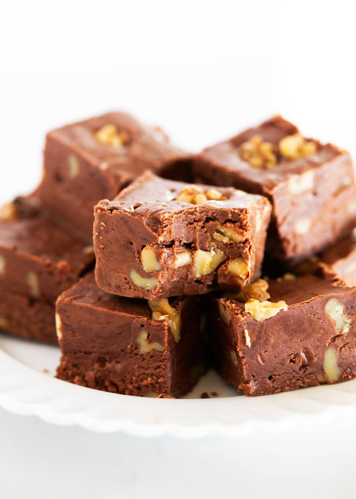 A plate of fantasy fudge on a plate.