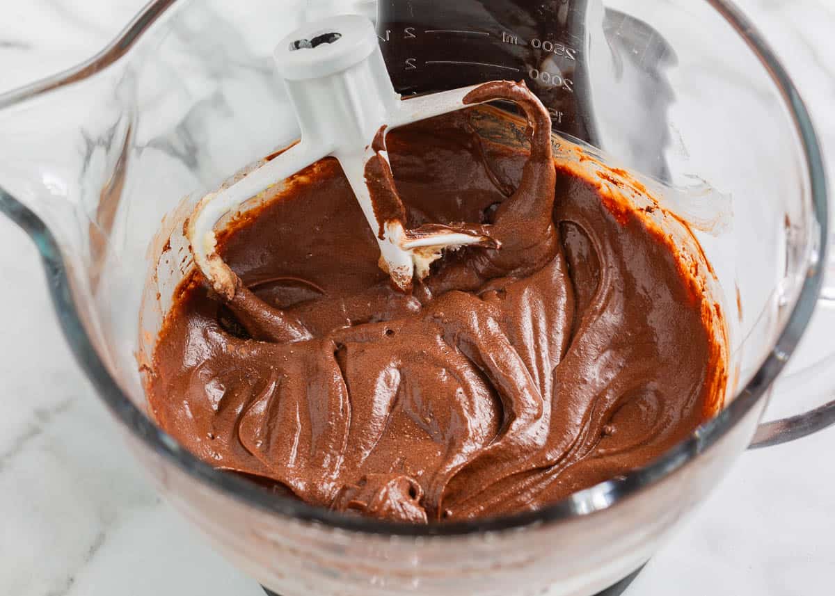 Chocolate cookie dough batter.