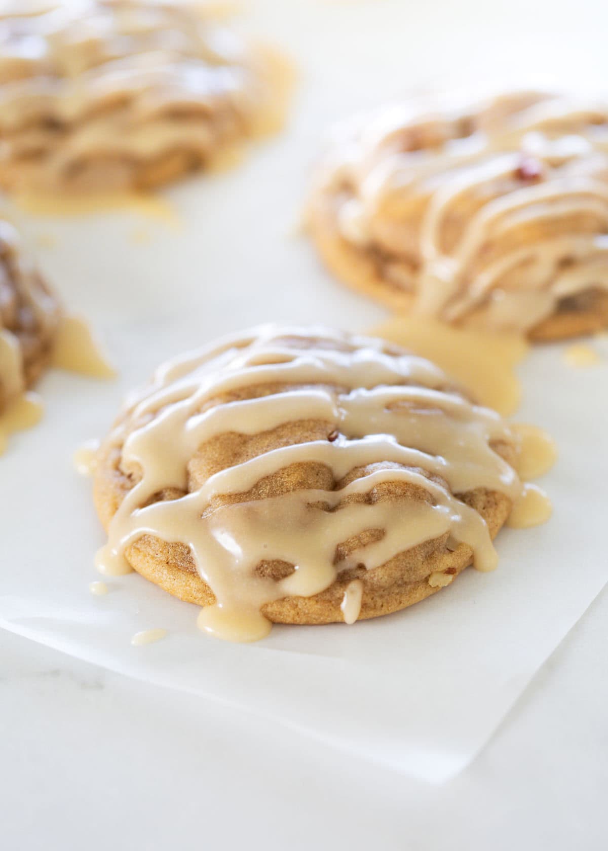 Maple cookies with maple icing on the cookie.