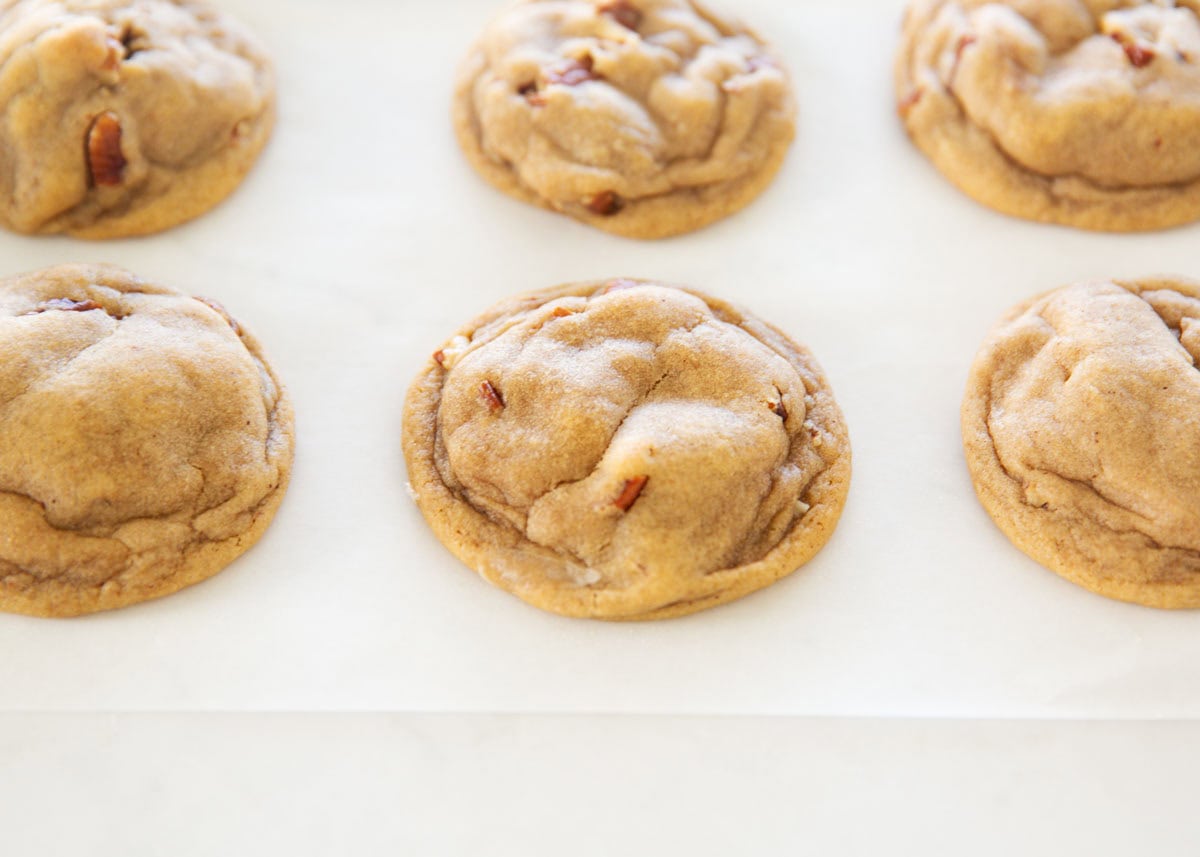 Maple cookies on the counter.