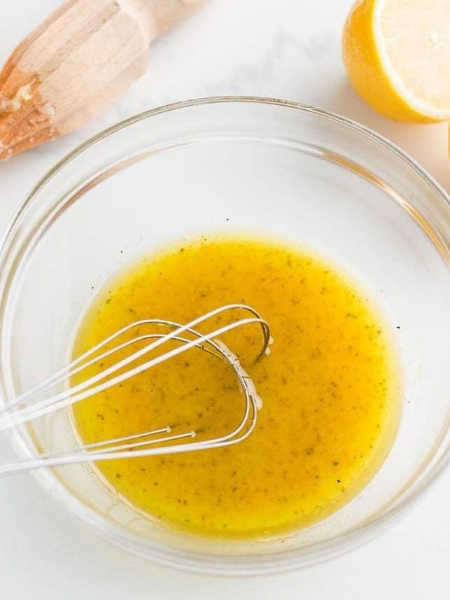 Whisking salad dressing