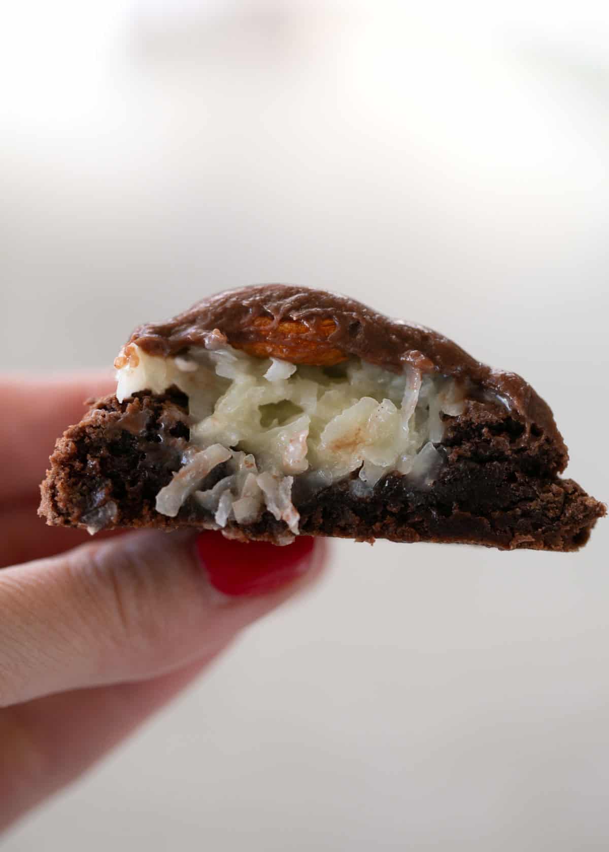 Chocolate almond joy cookies.