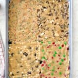 Sheet pan cookie dough in pan.