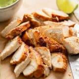 Sliced chipotle chicken recipe.