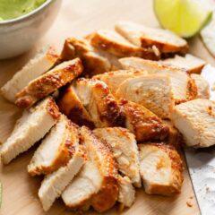 Sliced chipotle chicken recipe.